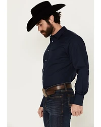 Roper Men's Embroidered Solid Long Sleeve Pearl Snap Western Shirt