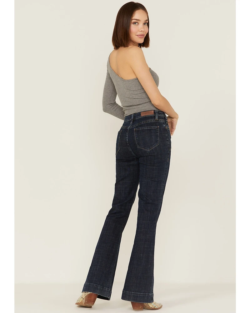 Rock & Roll Denim Women's Yoke Front Flare Jeans