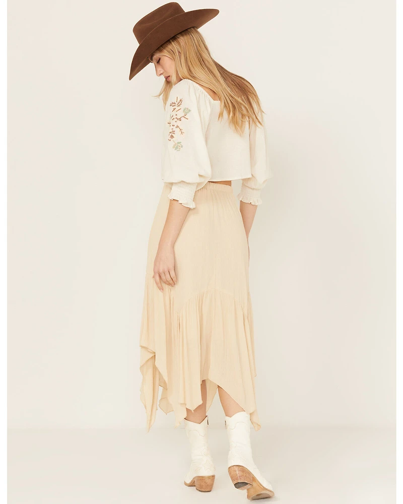 Originality Women's Handkerchief Hem Midi Skirt