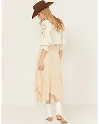 Originality Women's Handkerchief Hem Midi Skirt