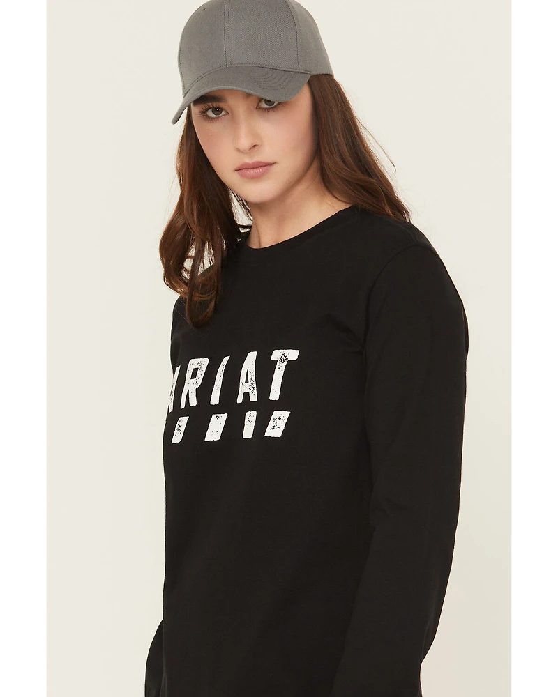 Ariat Women's Rebar Cotton Strong Logo Long Sleeve Work Tee