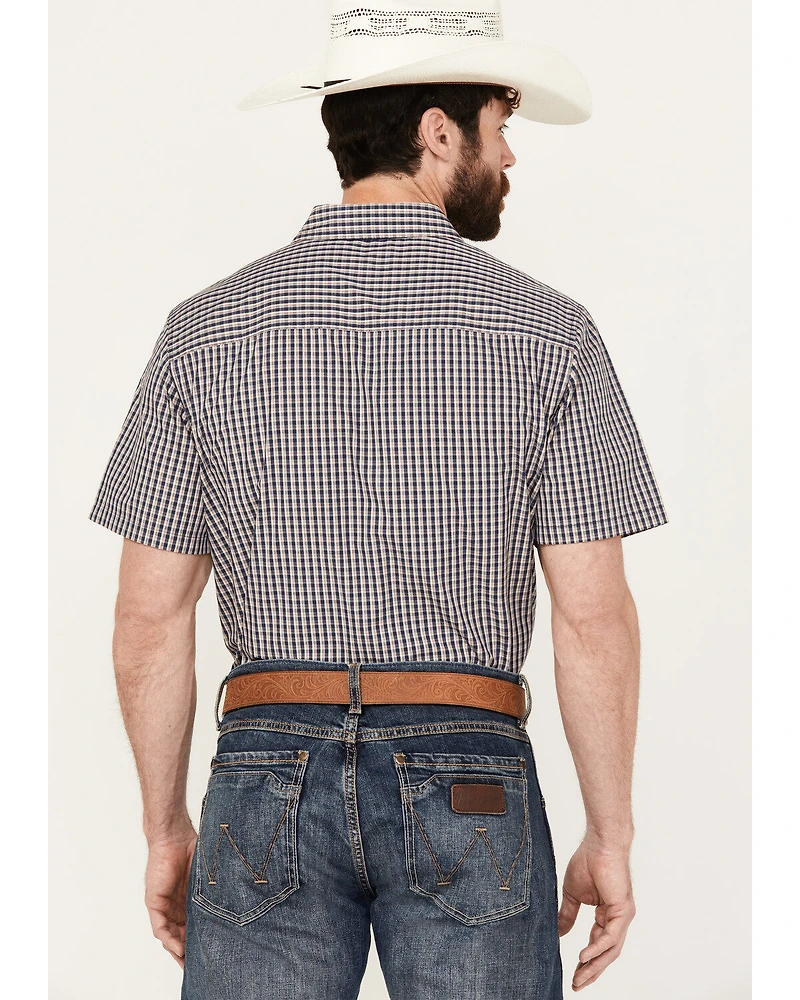 Gibson Men's Tempe Small Plaid Print Short Sleeve Button-Down Western Shirt