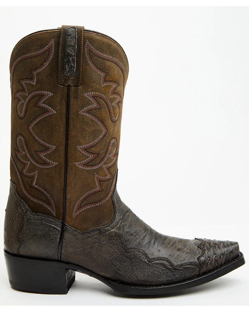 Dan Post Men's 12" Exotic Ostrich Western Boots - Snip Toe