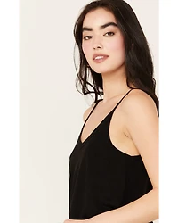 Shyanne Women's Crochet Lace Faux Suede Cami Top