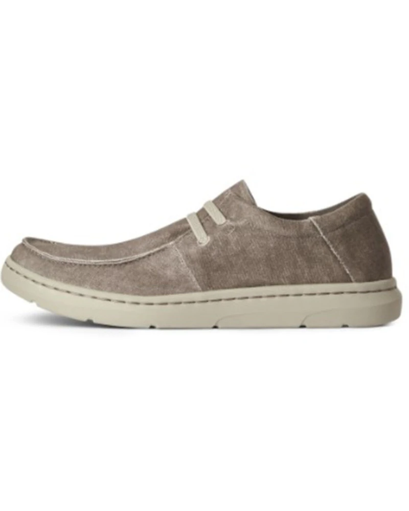 Ariat Men's Brown Canvas Casual Stretch Shoes - Moc Toe
