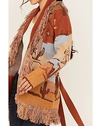 Idyllwind Women's Minette Western Scenic Fringe Cardigan