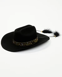 Wrangler Women's Floral Jacquard Feather Tassel Fashion Hat