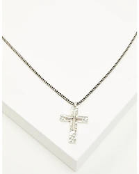 Cody James Men's Hammered Double Cross Necklace