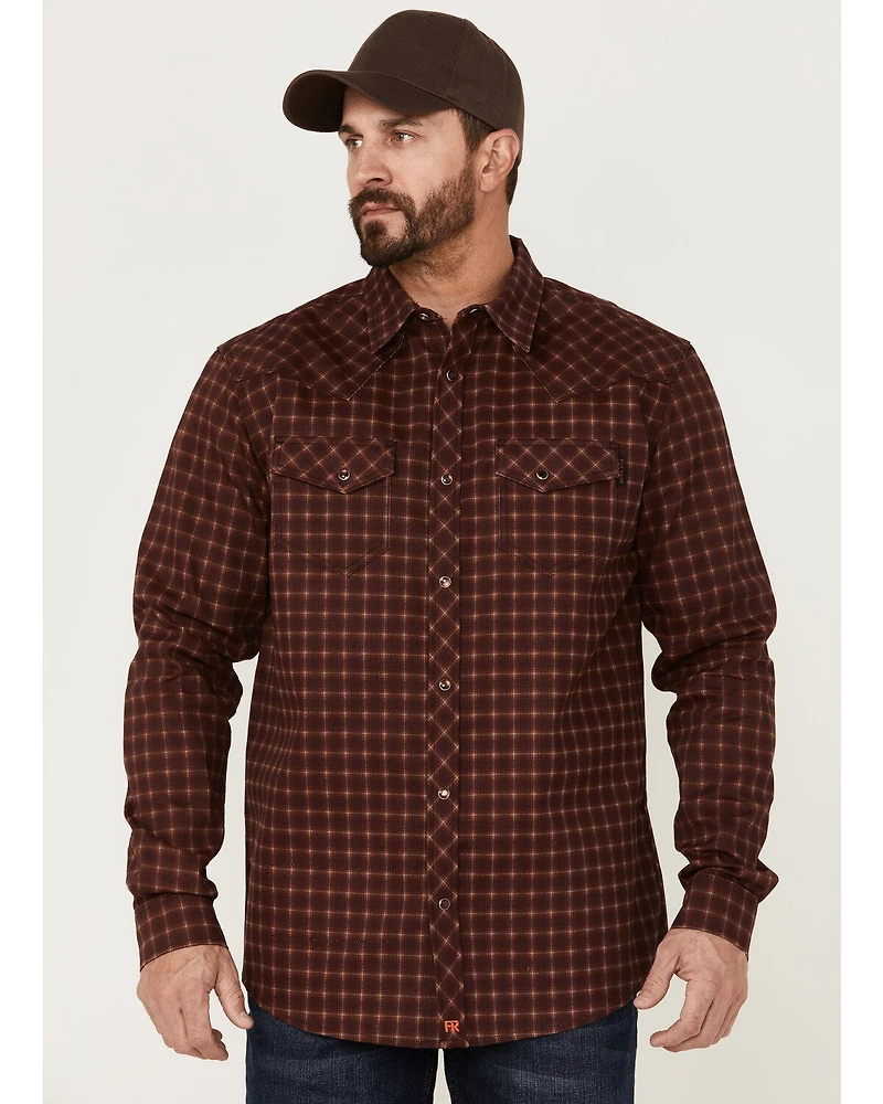 Cody James Men's FR Tartan Plaid Print Long Sleeve Snap Work Shirt
