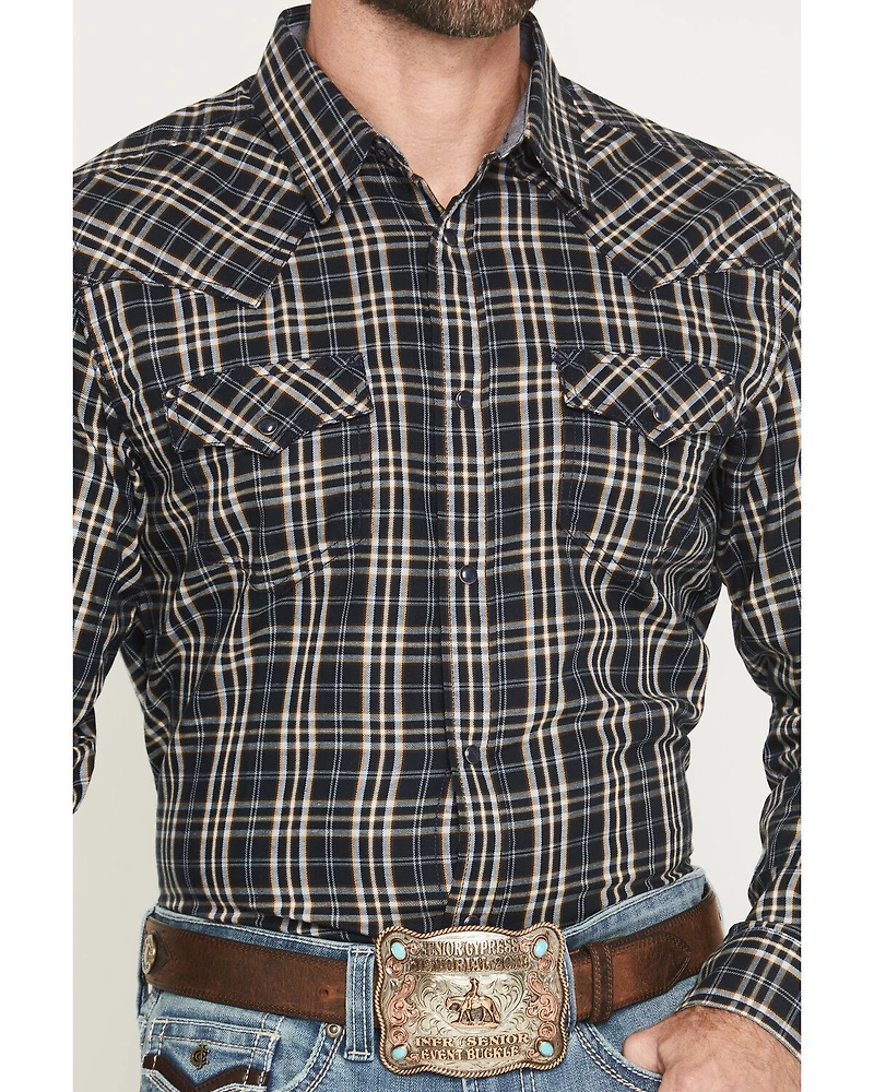 Cody James Men's Warriors Way Plaid Print Long Sleeve Snap Western Shirt