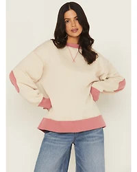 Cleo + Wolf Women's Colorblock Fleece Sweatshirt
