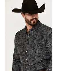 Panhandle Men's Paisley Print Long Sleeve Snap Performance Western Shirt