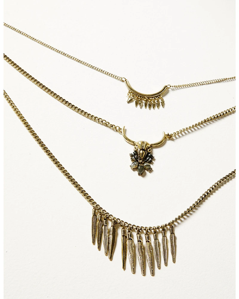 Shyanne Women's Soleil Steer Head Layered Necklace