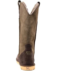 Superlamb Women's Cowboy All Suede Leather Pull On Casual Boot - Round Toe