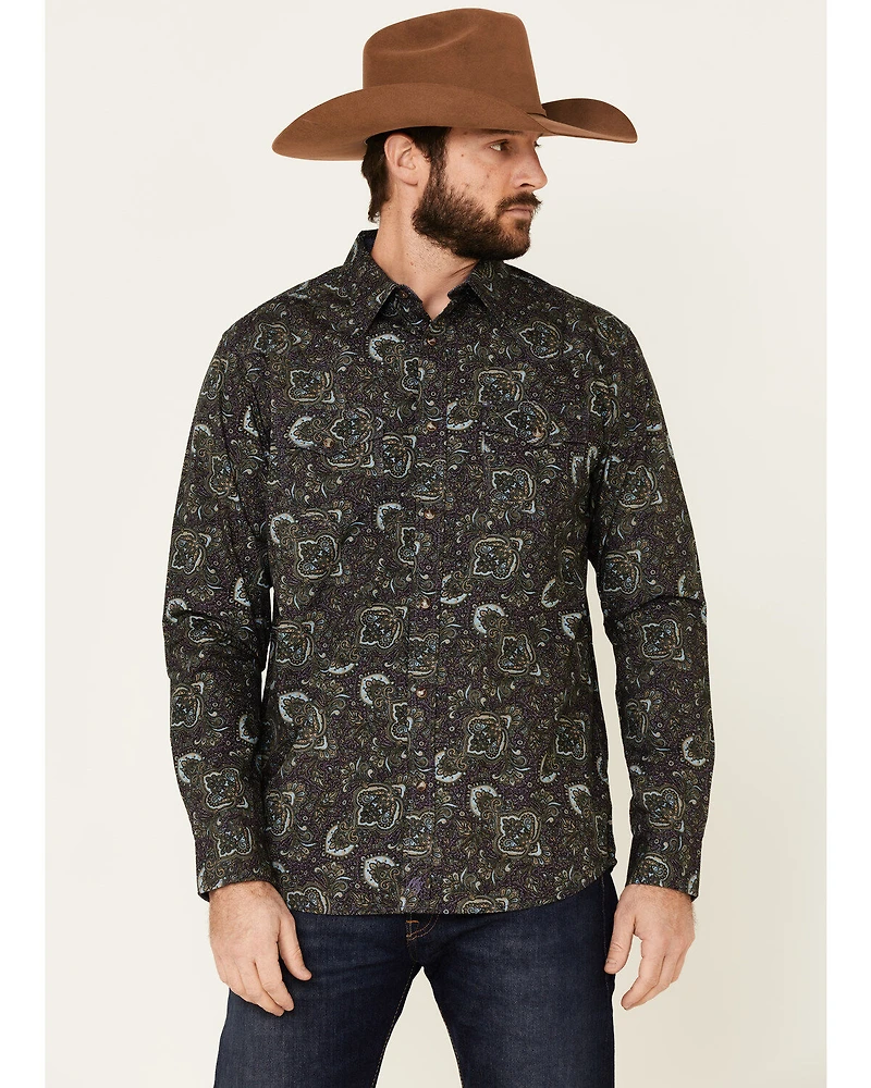 Moonshine Spirit Men's Legacy Large Paisley Print Long Sleeve Western Shirt
