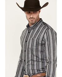 Cody James Men's Wiltern Striped Long Sleeve Button-Down Stretch Western Shirt