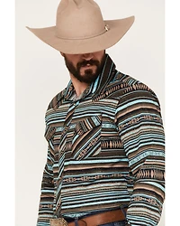 Rock & Roll Denim Men's Southwestern Stretch Long Sleeve Snap Shirt