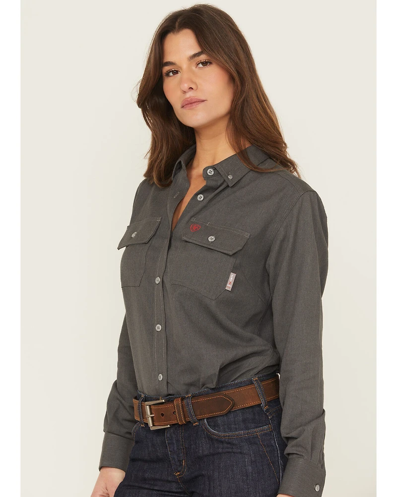 Ariat Women's FR Air Inherent Long Sleeve Button-Down Work Shirt