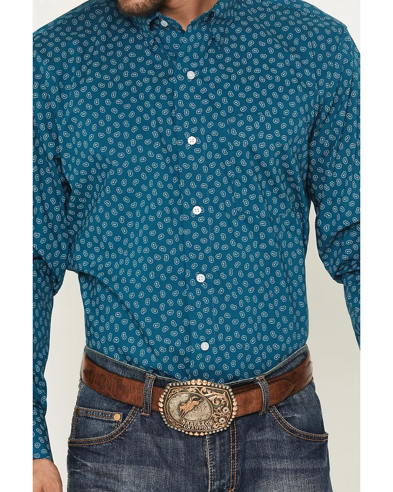 Wrangler X Cody Johnson Men's Paisley Print Long Sleeve Button-Down Western Shirt