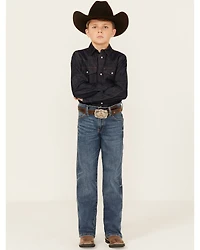 Wrangler Retro Boys' Medium Wash Relaxed Bootcut Stretch Denim Jeans