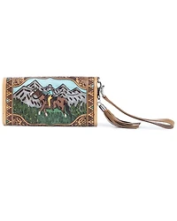 Myra Bag Women's Prairie Pony Mountain Hand Tooled Wallet