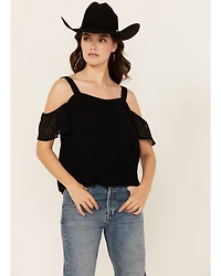 Jolt Women's Lace Cold Shoulder Tank