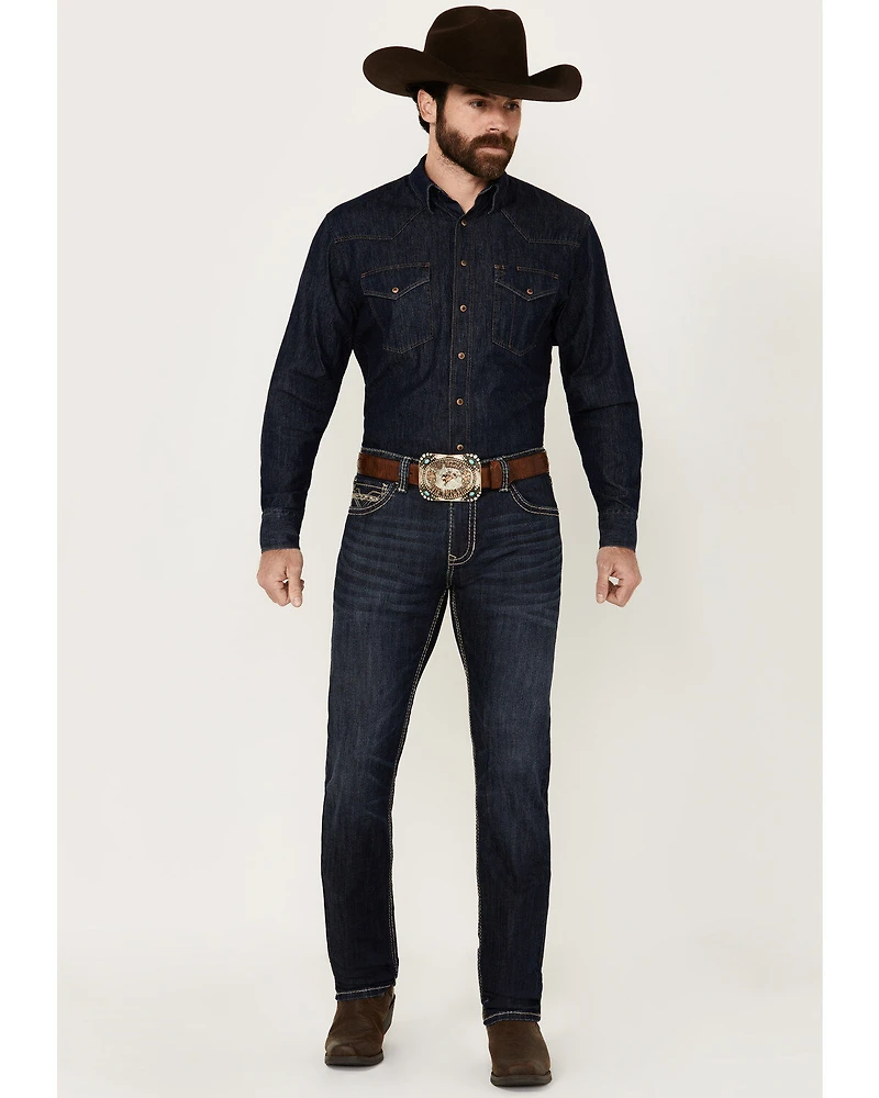 Rock & Roll Denim Men's Rifle Dark Wash Skinny Stretch Jeans