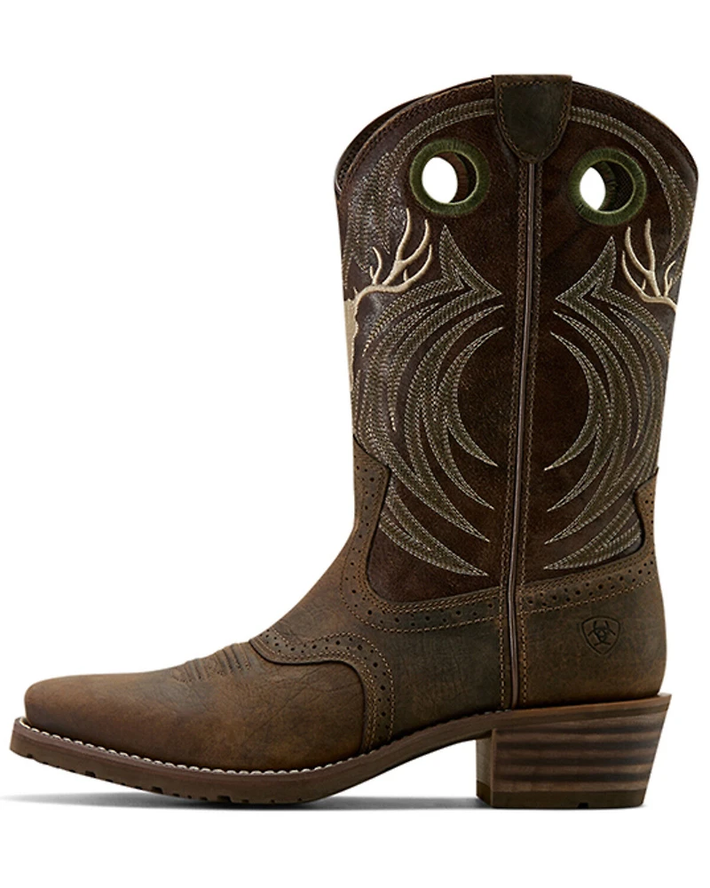 Ariat Men's Hybrid Roughstock Antler Western Boots - Square Toe
