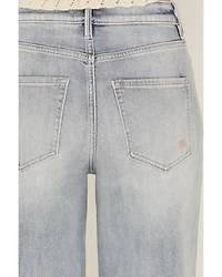 Miss Me Women's Light Wash High Rise 32" Super Wide Stretch Denim Jeans