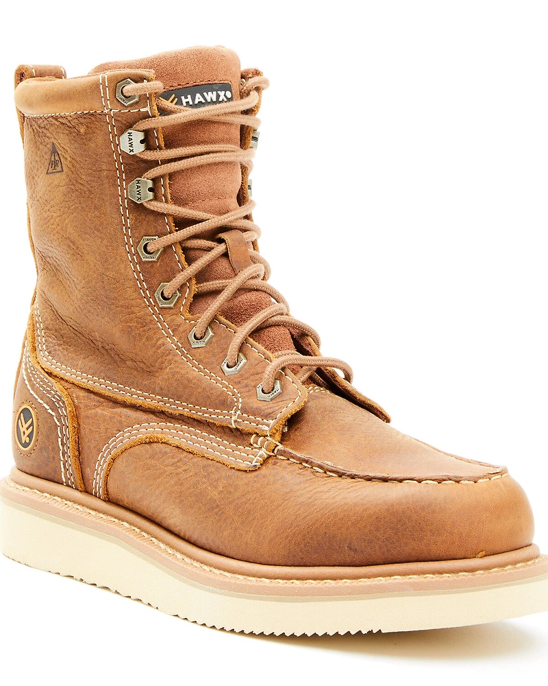 Hawx Men's Brown Wedge Work Boots - Soft Toe