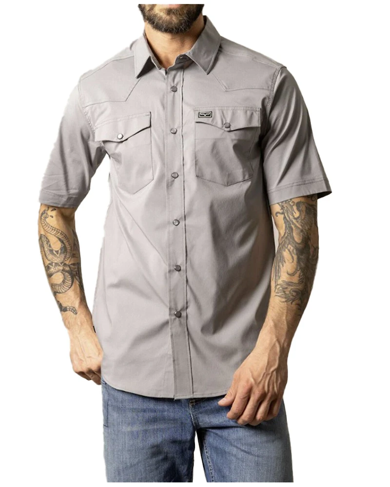 Kimes Ranch Men's Rio Solid Short Sleeve Button-Down Performance Shirt