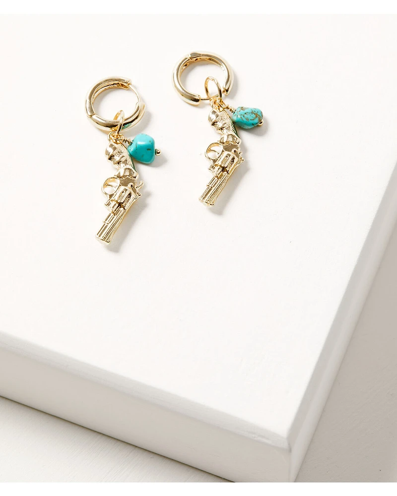 Shyanne Women's Golden Charm Statement Earrings