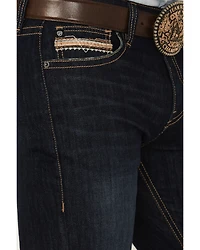Rock & Roll Denim Men's Revolver Dark Wash Slim Straight Stretch Jeans