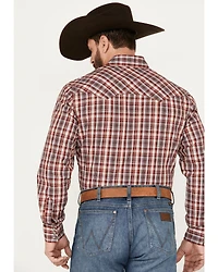 Wrangler Retro Men's Plaid Print Long Sleeve Snap Western Shirt