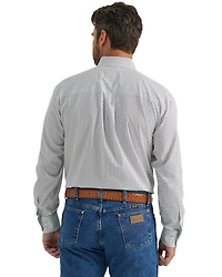 Wrangler Men's Geo Print Long Sleeve Button-Down Western Shirt - Tall