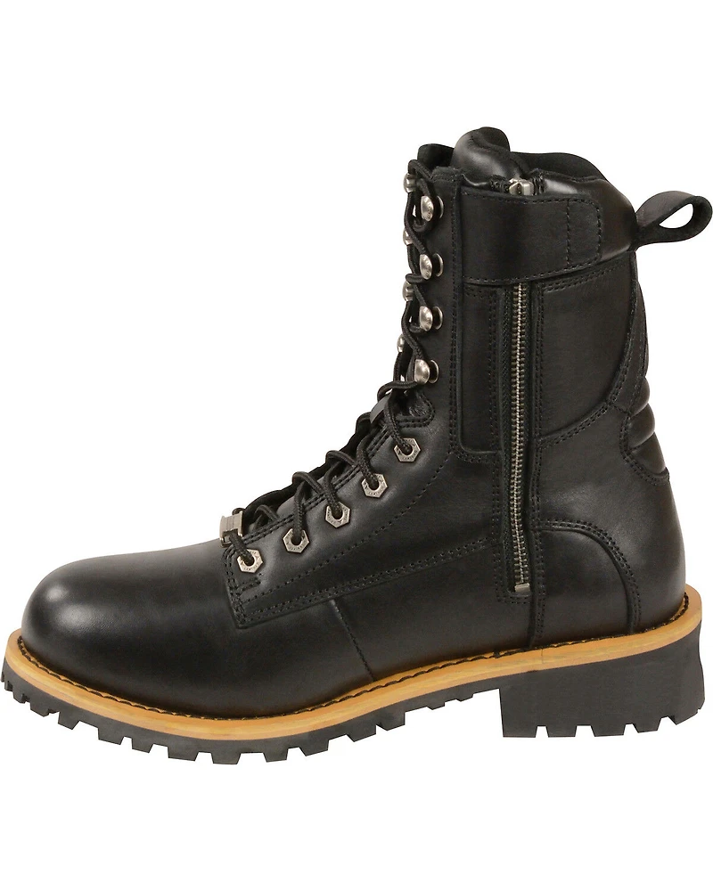 Milwaukee Leather Men's Lace To Toe Logger Boots - Round