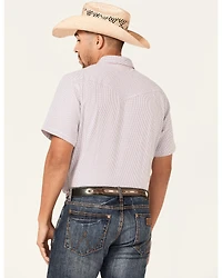 Cody James Men's Redfield Dobby Stripe Print Short Sleeve Snap Western Shirt