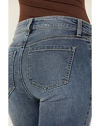 Shyanne Women's Aria Medium Wash Mid Rise Embellished Stretch Jeans