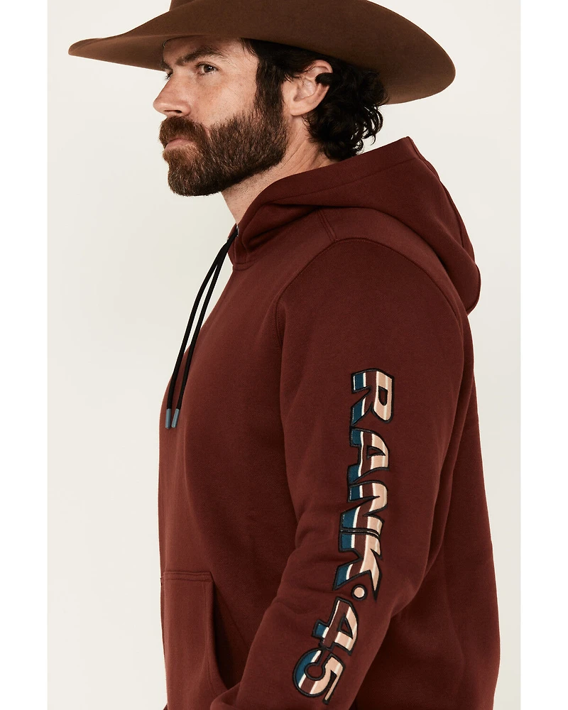RANK 45® Men's Striped Logo Hooded Sweatshirt
