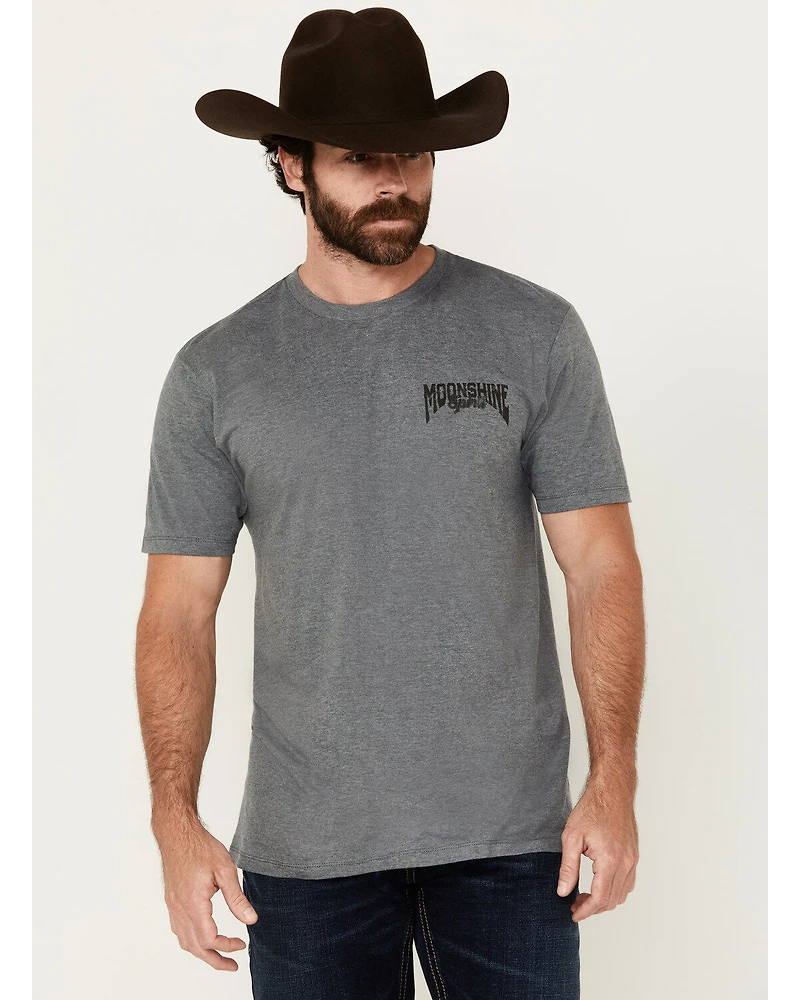 Moonshine Spirit Men's Mariachi Hat Skeleton Short Sleeve Graphic T-Shirt