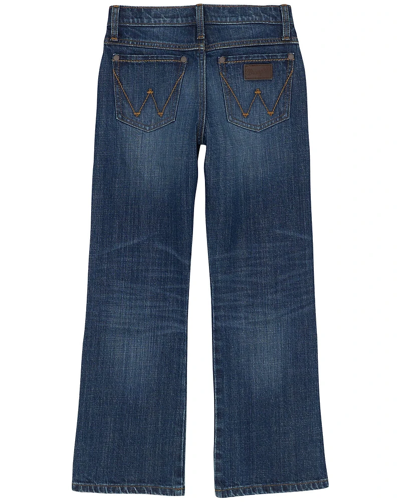 Wrangler Retro Boys' Jackson Hole Dark Wash Relaxed Bootcut Stretch Denim Jeans