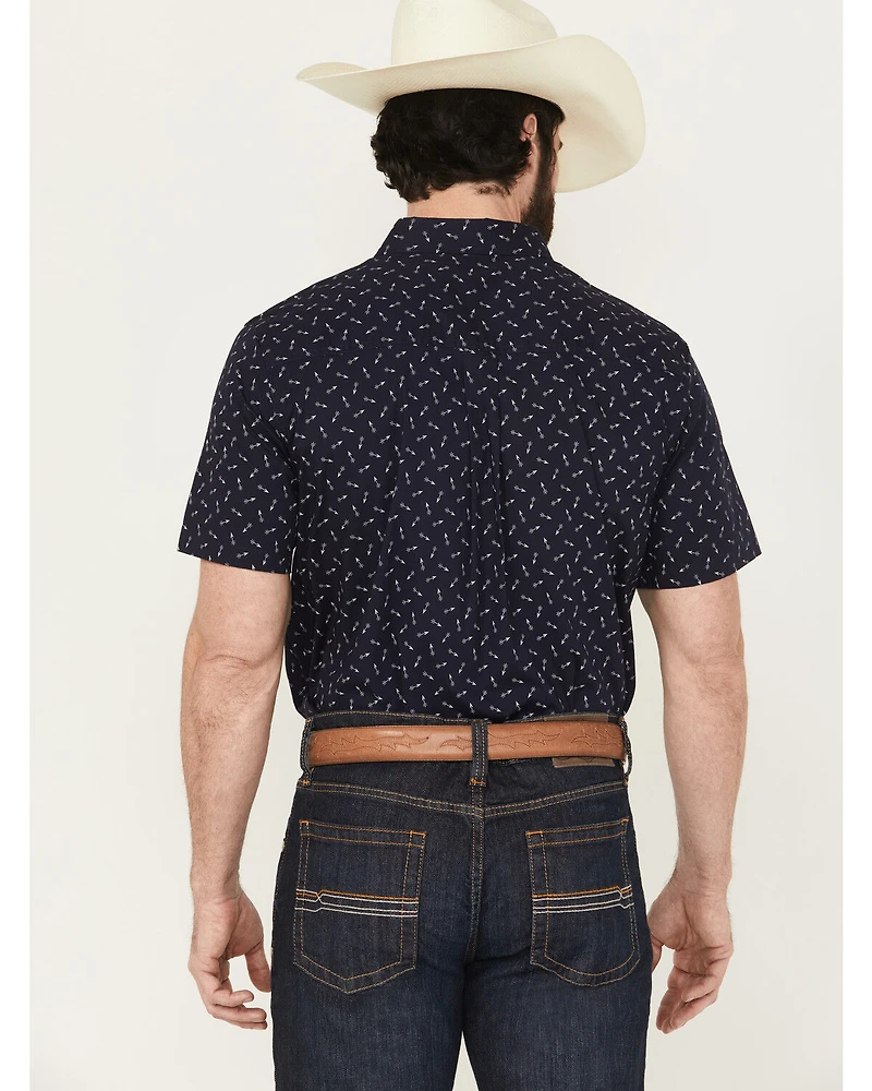 Cody James Men's Idaho Geo Print Short Sleeve Button-Down Stretch Western Shirt