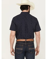 Cody James Men's Idaho Geo Print Short Sleeve Button-Down Stretch Western Shirt