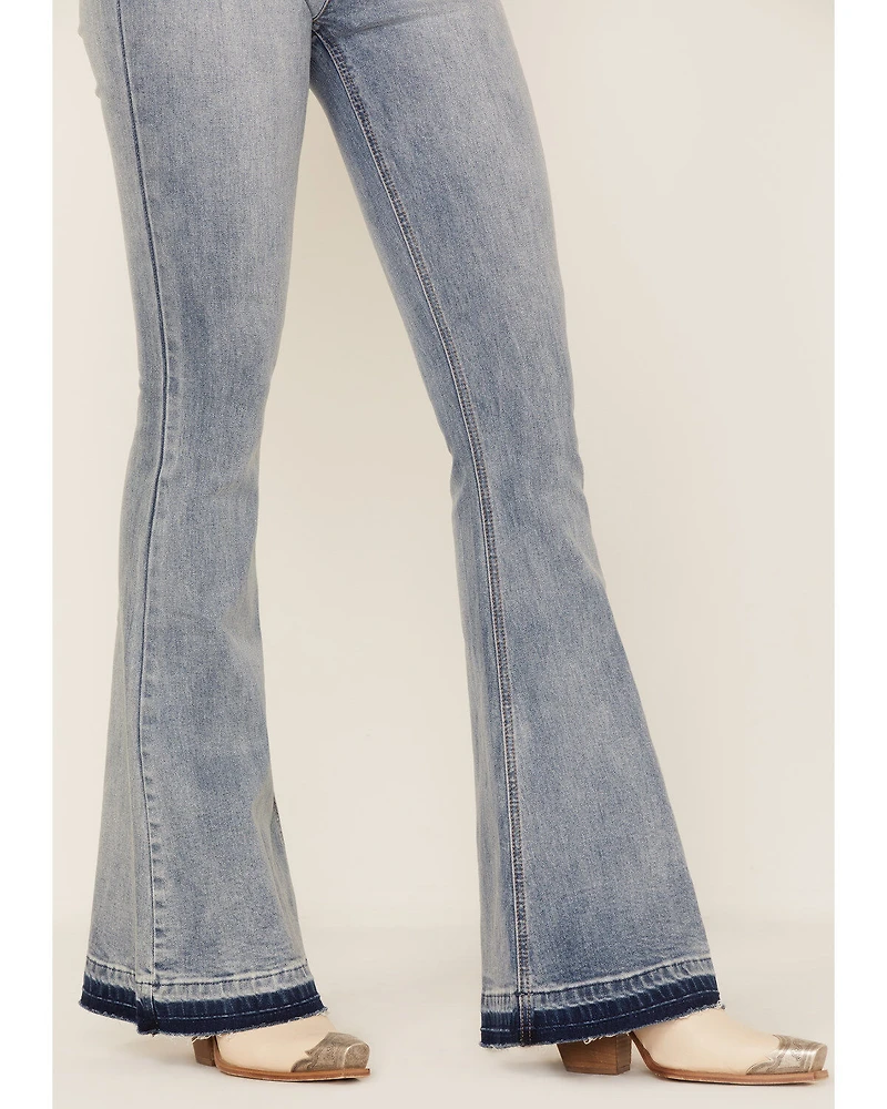 Rock & Roll Denim Women's Light Wash High Rise Flare Jeans