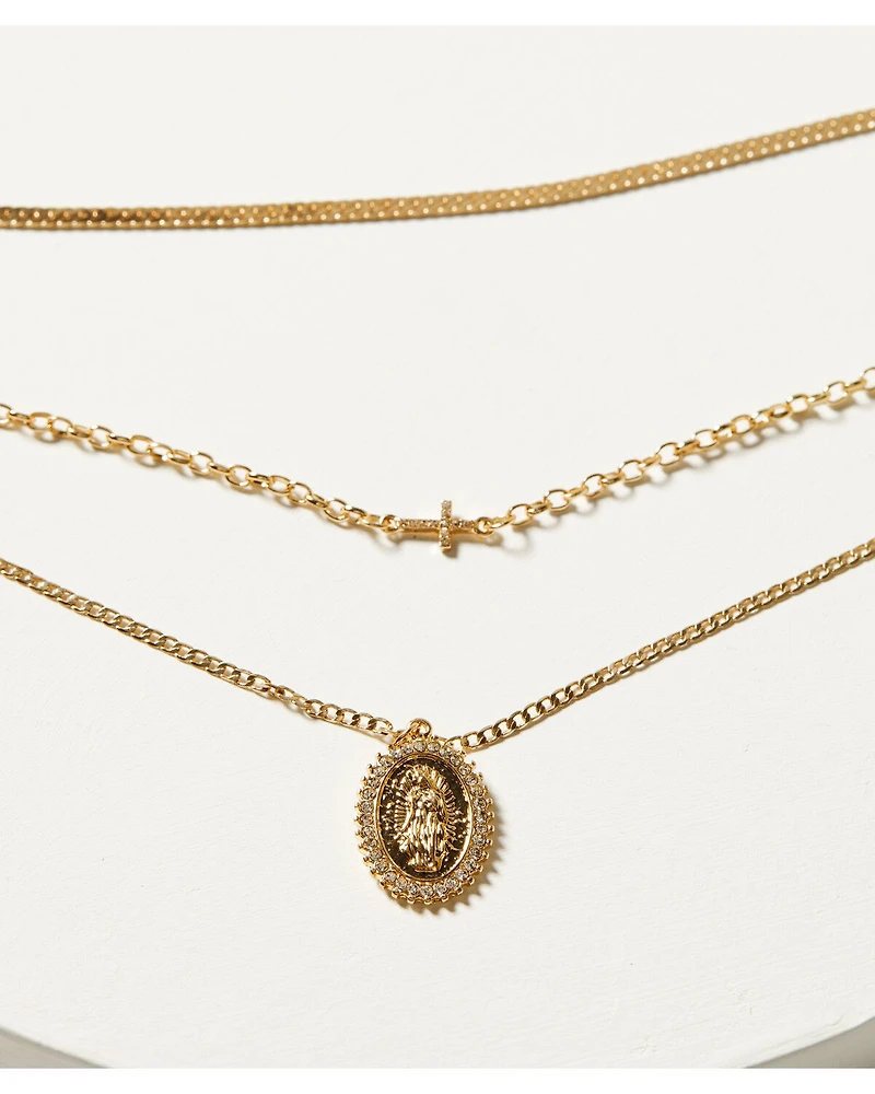Shyanne Women's Saint Mary Layered Necklace