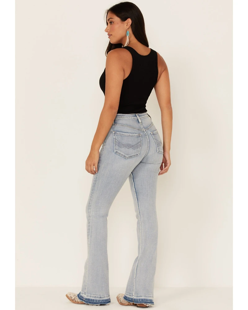 Idyllwind Women's Light Wash Mustang High Risin' Released Hem Flare Denim Jeans