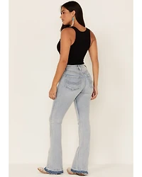 Idyllwind Women's Light Wash Mustang High Risin' Released Hem Flare Denim Jeans