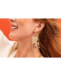 Ink + Alloy Women's Paige Ombre Checked Beaded Fringe Earrings