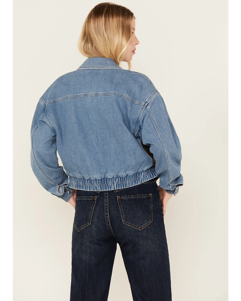 Cleo + Wolf Women's Medium Wash Denim and Blanket Jacket