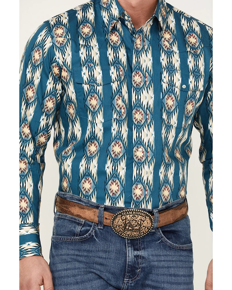 Wrangler Men's Checotah Long Sleeve Pearl Snap Western Shirt